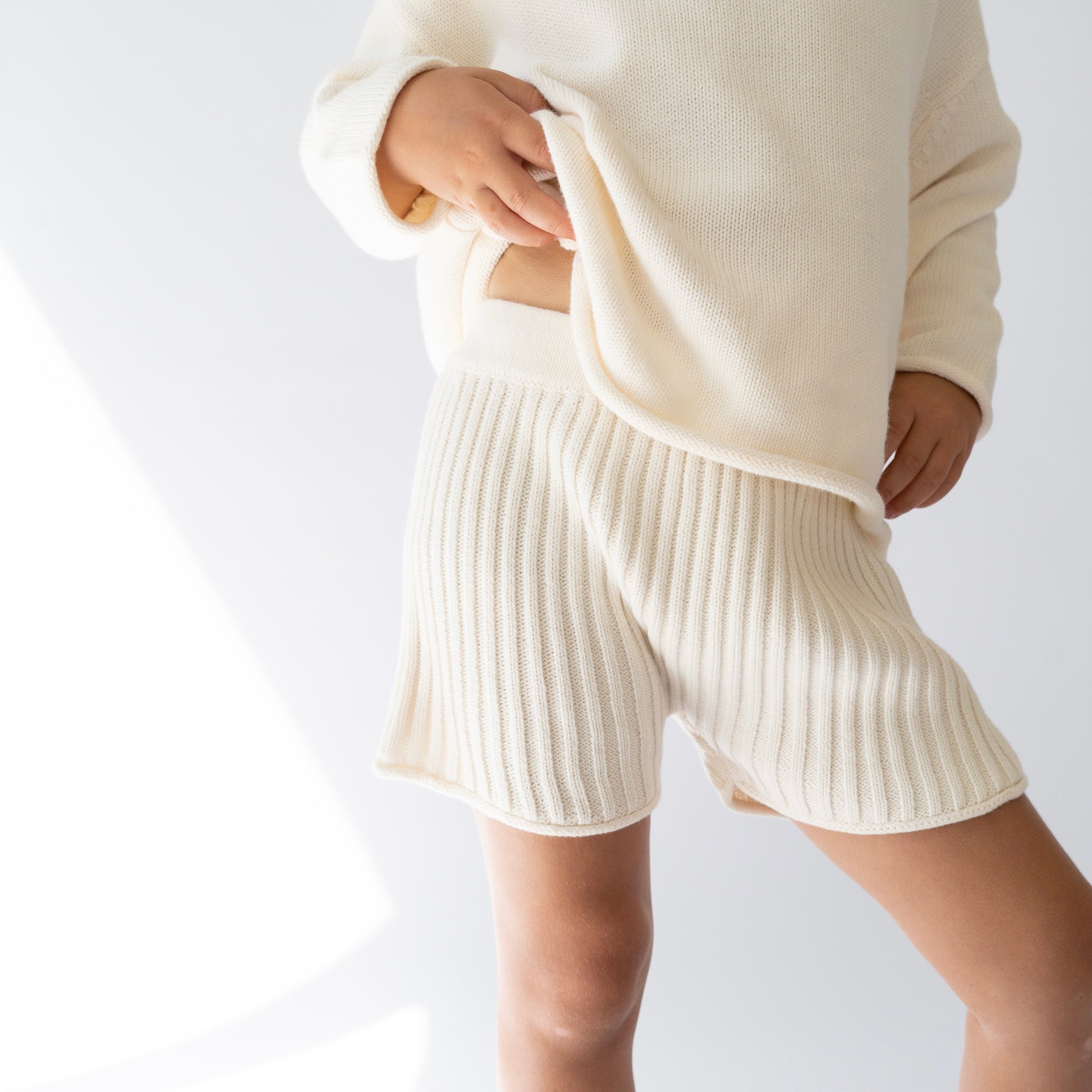 Illoura the Label Essential Ribbed Knit Shorts - Vanilla