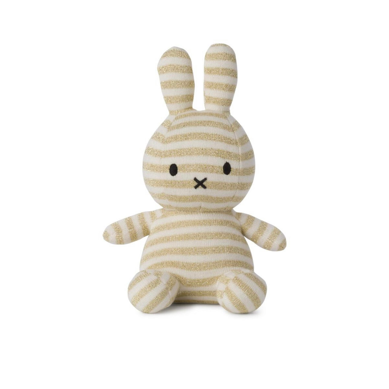 Miffy Plush Sitting Organic Cotton Sparkle Stripe Cream (23cm)