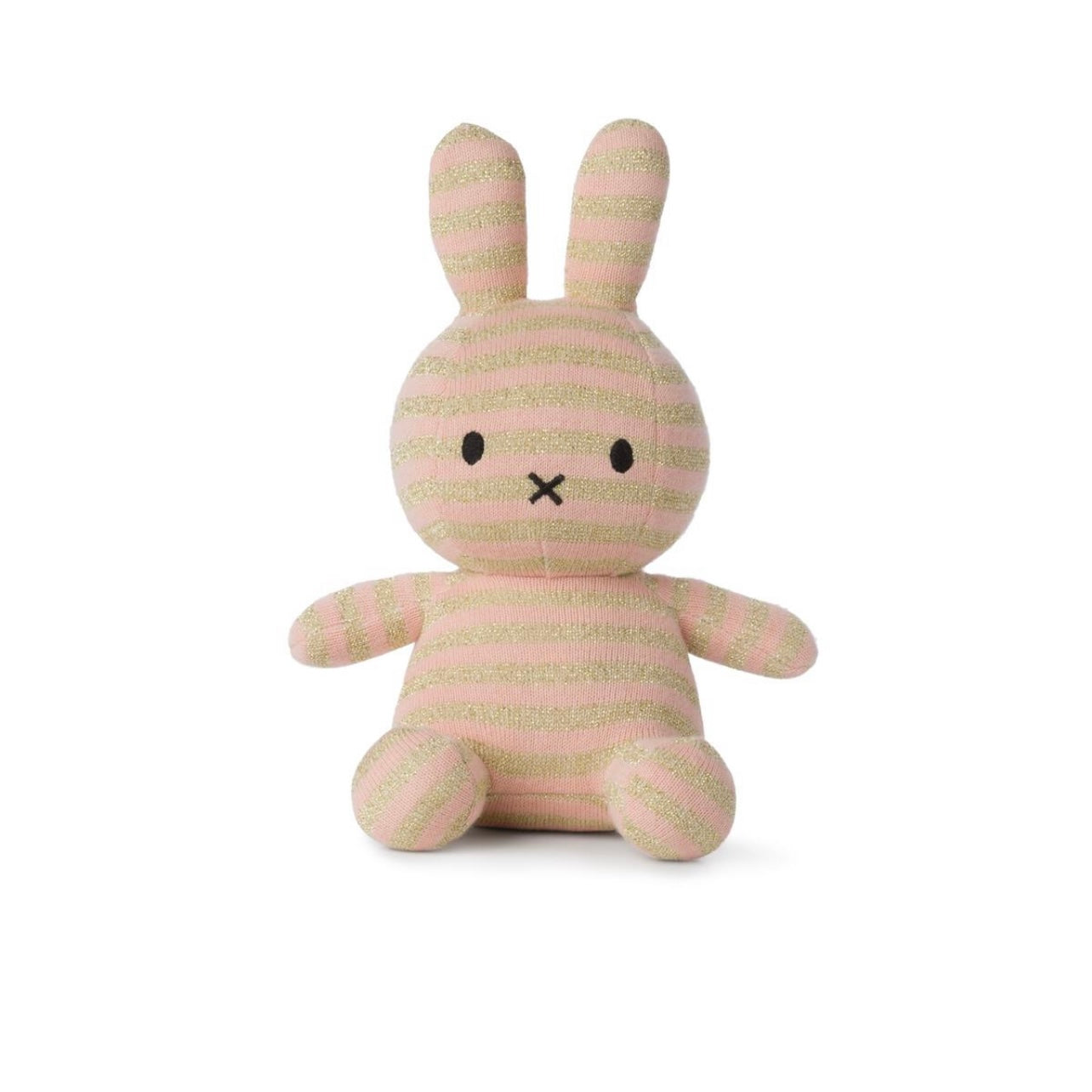 Miffy Plush Sitting Organic Cotton Sparkle Stripe Pink (23cm)