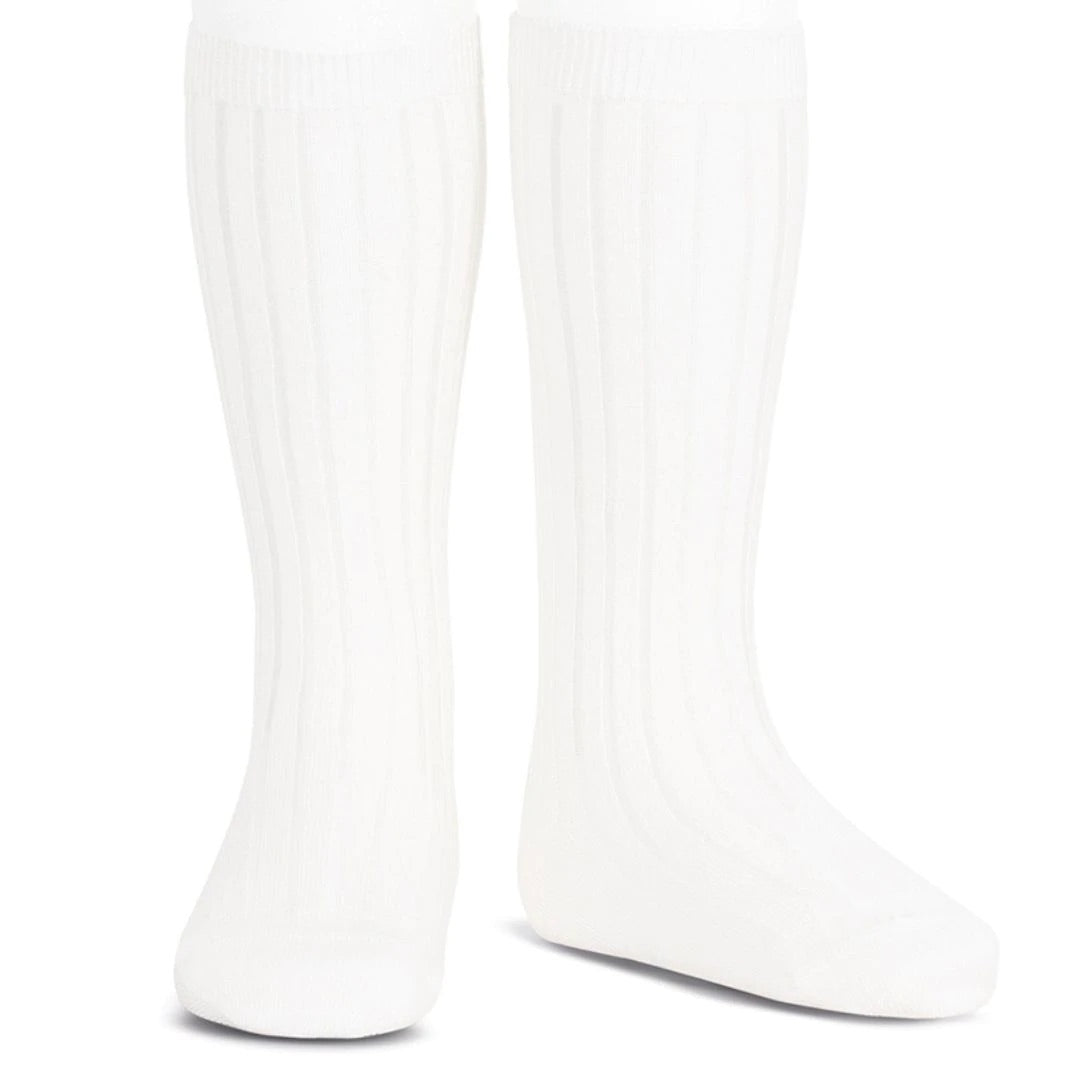 Condor Ribbed Knee High Socks - White (200)