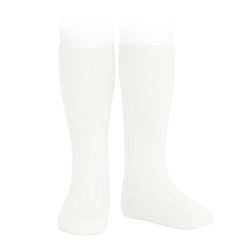 condor ribbed knee high tights in cream by childish online shop